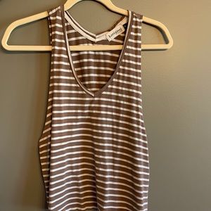 b.original brown and white striped tank top